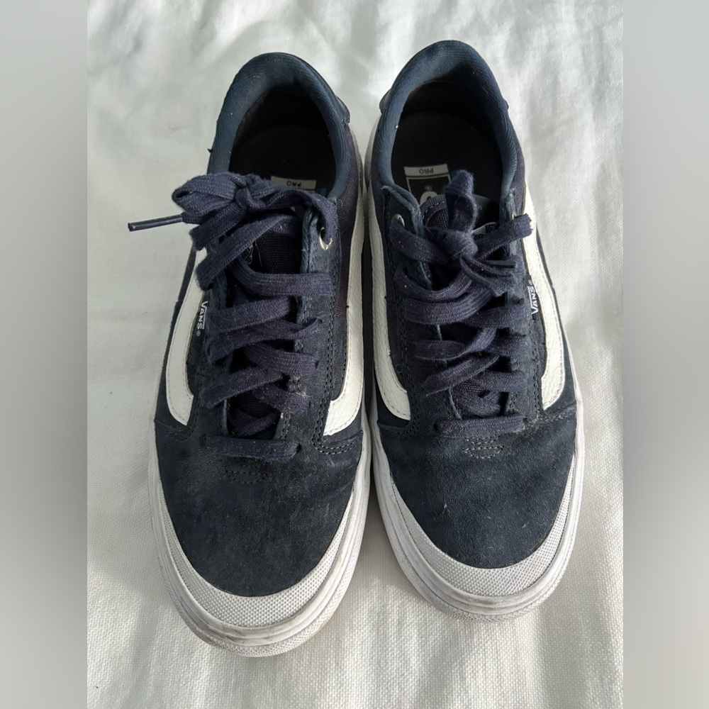 Vans Size 8 Navy and White Sneakers